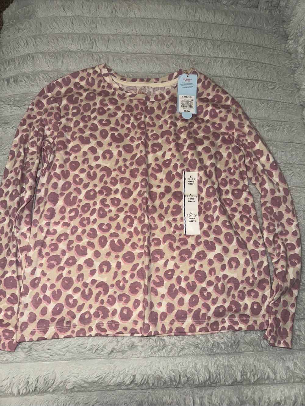 Cat & Jack Pink Leopard Print Crewneck Sweater - Picture 1 of 3